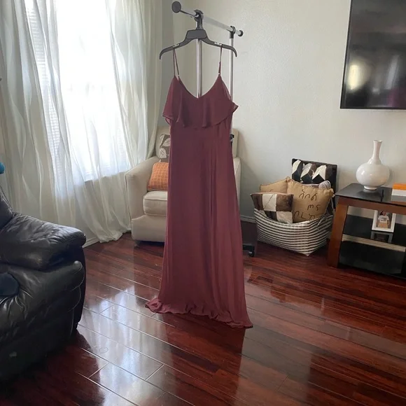 Birdy Grey Maxi Dress Large English red rose, Formal Bridesmaid Gown Pockets - Picture 3 of 8